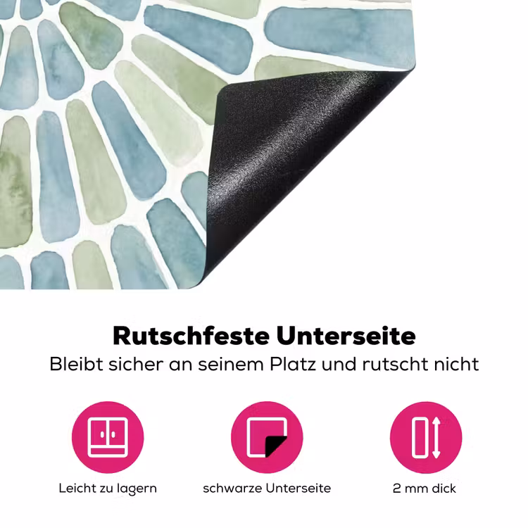 Abstract - Spiraal - Patroon - Modern - Blauw-Groen Inductie beschermer vinyl 3mm middel -zzzzzzz-lf-onderkant