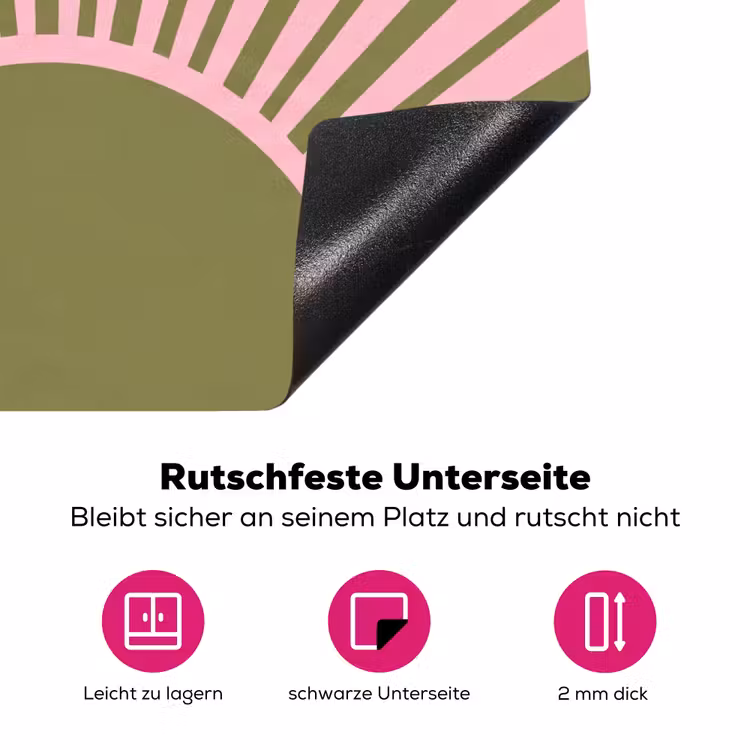 Abstract - Stralen - Grafisch - Roze - Groen Inductie beschermer vinyl 3mm middel -zzzzzzz-lf-onderkant
