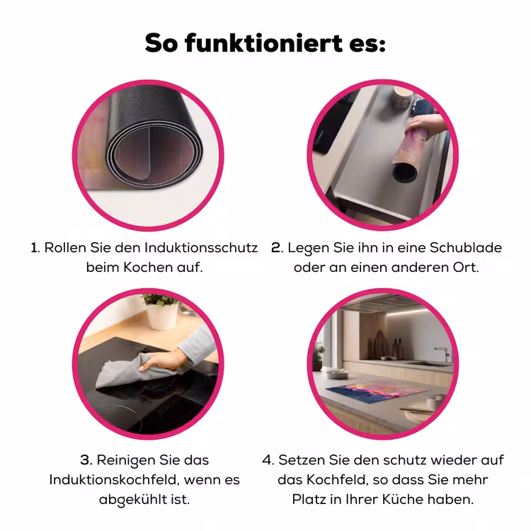 Abstract - Textuur - Kleuren - Modern - Roze Inductie beschermer vinyl 3mm middel -zzzzzzz-lf-werking