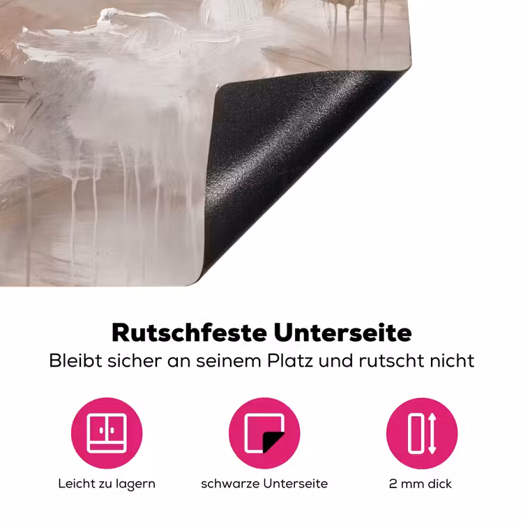 Abstract - Textuur - Kunst - Modern - Beige Inductie beschermer vinyl 3mm middel -zzzzzzz-lf-onderkant