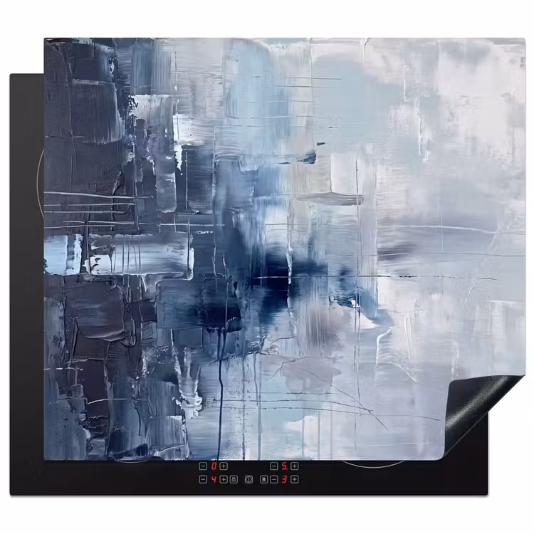 Abstract - Textuur - Kunst - Modern - Blauw Inductie beschermer vinyl 3mm middel -3d
