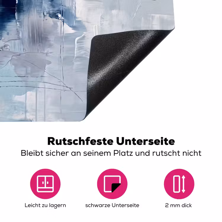 Abstract - Textuur - Kunst - Modern - Blauw Inductie beschermer vinyl 3mm middel -zzzzzzz-lf-onderkant