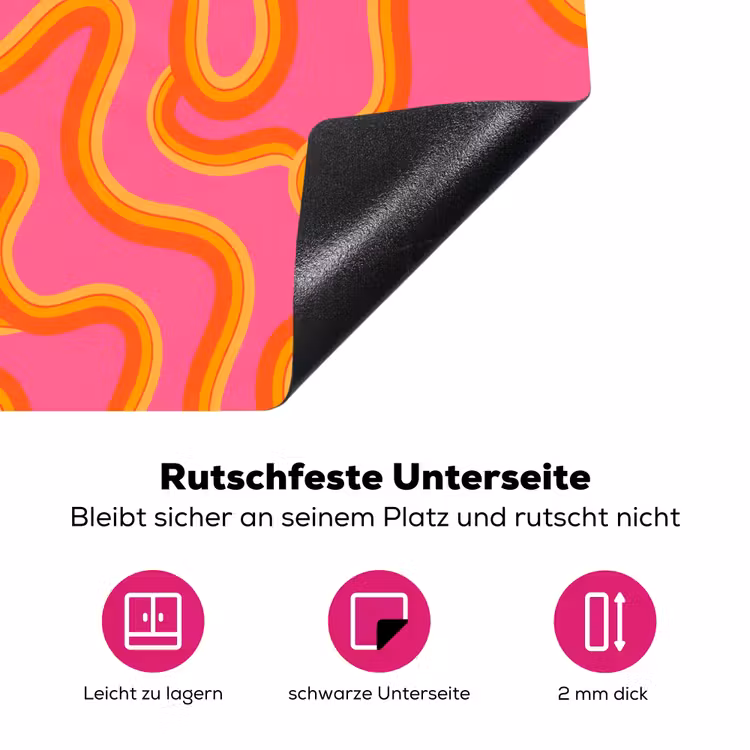 Abstract - Golvende lijnen - Modern - Kleurrijk Inductie beschermer vinyl 3mm middel -zzzzzzz-lf-onderkant
