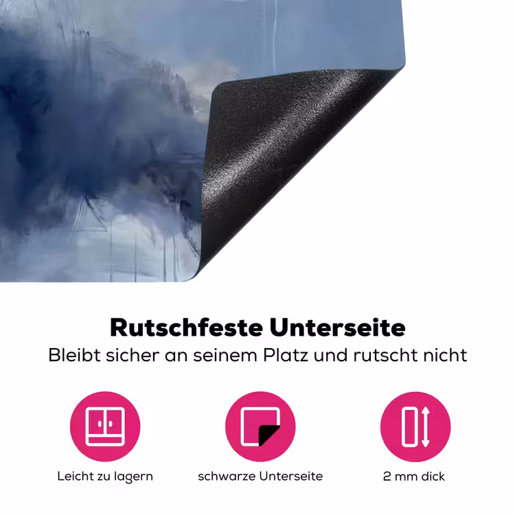Abstract - Wolken - Modern - Blauw - Kunst Inductie beschermer vinyl 3mm middel -zzzzzzz-lf-onderkant