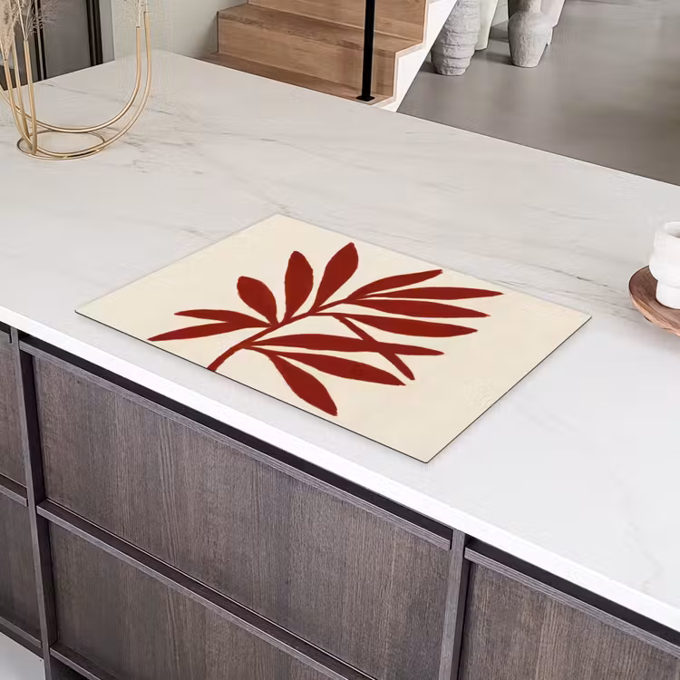 Tak - Bladeren - Rood Inductie beschermer vinyl 3mm klein -sfeer8