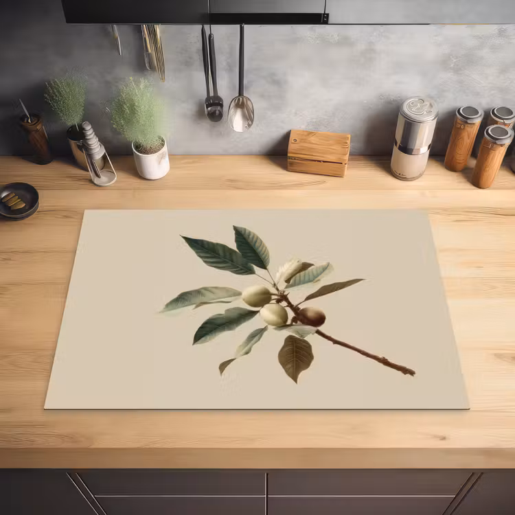 Tak - Groene Bladeren - Vruchten Inductie beschermer vinyl 3mm klein -sfeer5