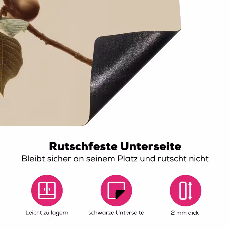 Tak - Groene Bladeren - Vruchten Inductie beschermer vinyl 3mm klein -zzzzzzz-lf-onderkant