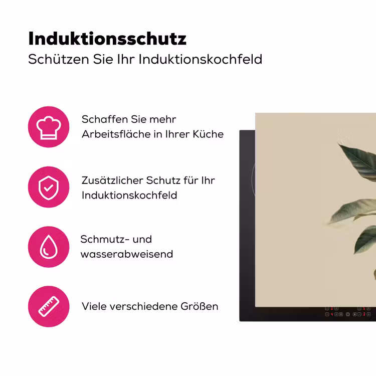 Tak - Groene Bladeren - Vruchten Inductie beschermer vinyl 3mm klein -zzzzzzz-lf-ups