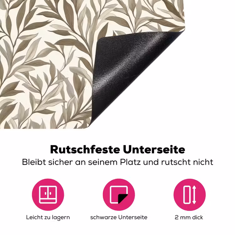 Takken - Botanisch - Taupe Inductie beschermer vinyl 3mm klein 276 -zzzzzzz-lf-onderkant