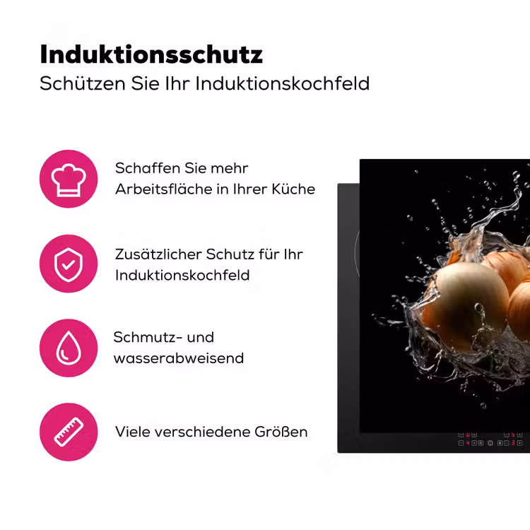 Ui - Groente - Bruin - Water - Zwart Inductie beschermer vinyl 3mm klein -zzzzzzz-lf-ups