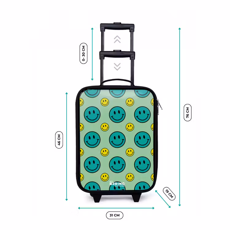 All smiles groen Kinderkoffer - Zwart klein -productfoto_formaten