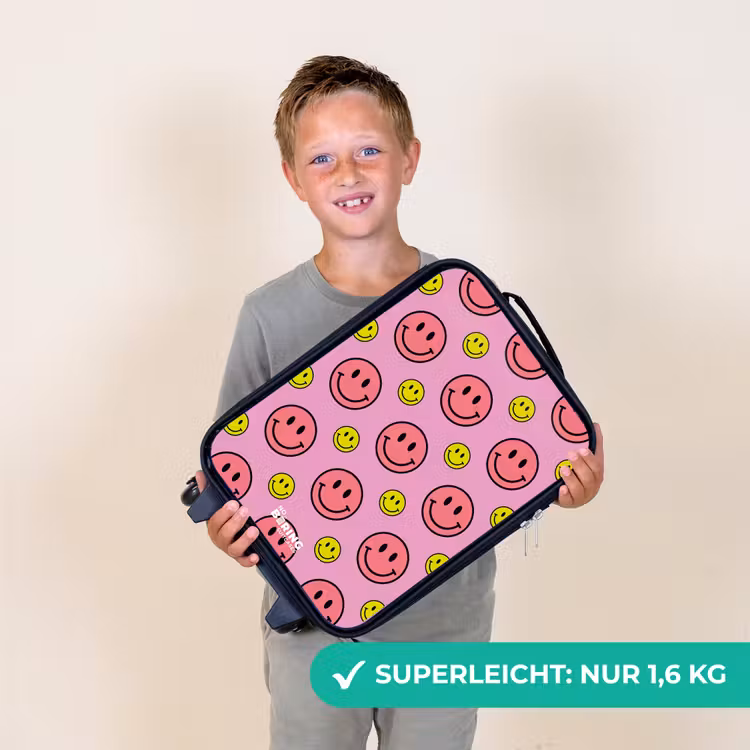 All smiles roze Kinderkoffer - Zwart klein -sfeer4_DE