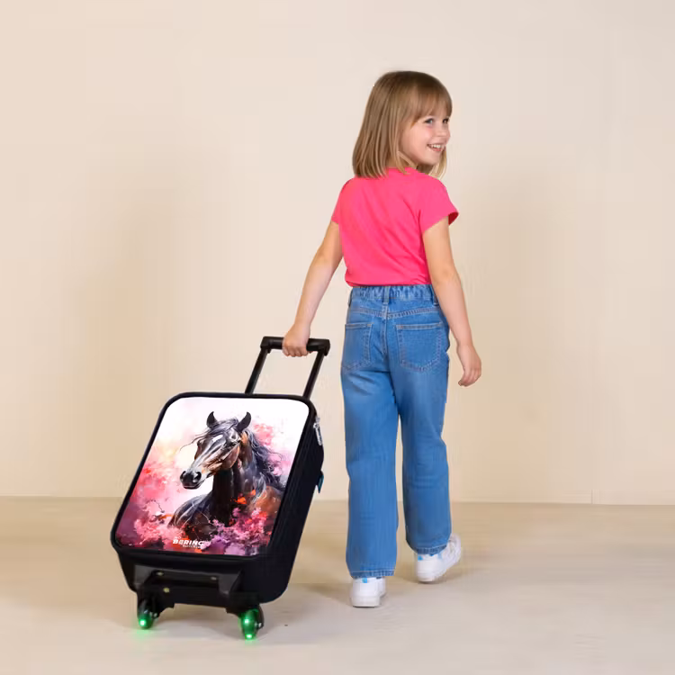 Aquarel paard in kleurexplosie Kinderkoffer - Zwart klein -sfeer1