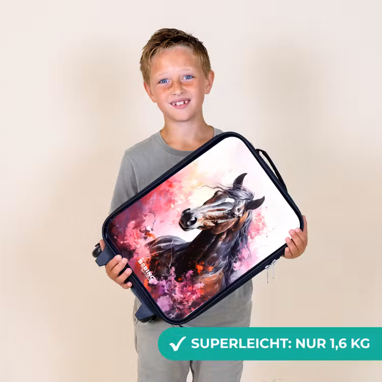 Aquarel paard in kleurexplosie Kinderkoffer - Zwart klein -sfeer4_DE