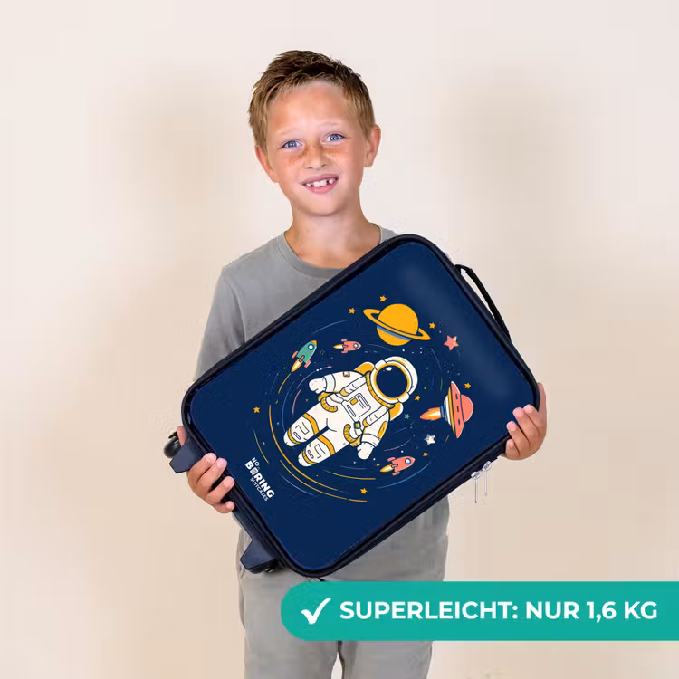 Astronaut - Planeet - Sterren - Raket Kinderkoffer - Zwart klein -sfeer4_DE