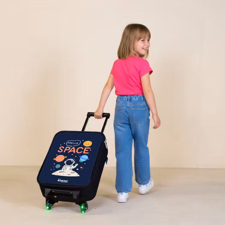 Astronaut - Quote - Planeten - Sterren Kinderkoffer - Zwart klein -sfeer1