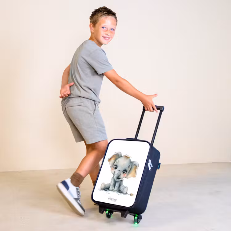 Baby olifant Kinderkoffer - Zwart klein -sfeer3