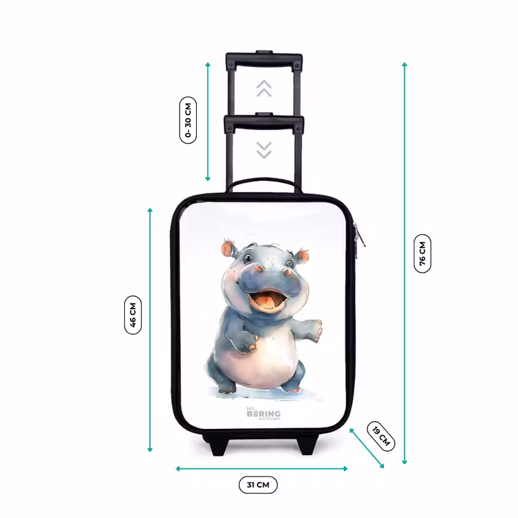 Baby nijlpaard Kinderkoffer - Zwart klein -productfoto_formaten