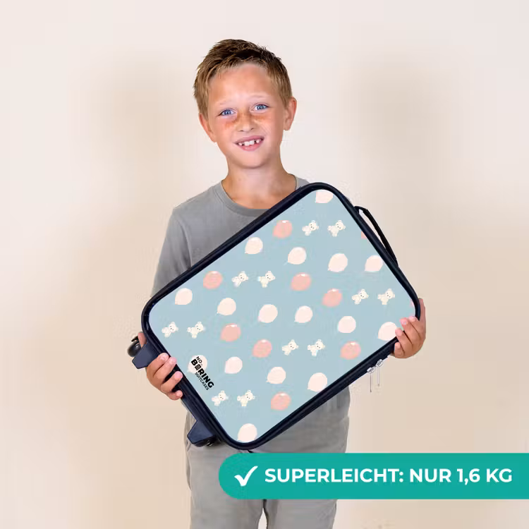 Beertjes in luchtballonnen tussen wolken en ballonnen Kinderkoffer - Zwart klein -sfeer4_DE