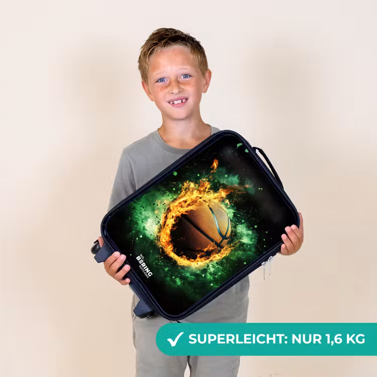 Basketbal in vlammen en explosieve energie Kinderkoffer - Zwart klein -sfeer4_DE