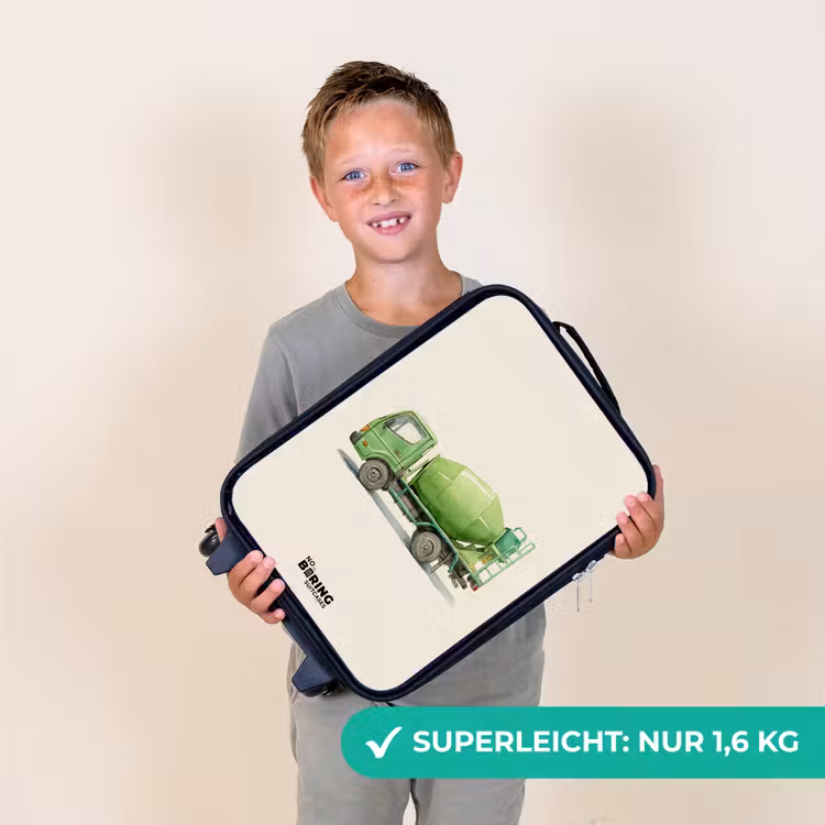 Betonmixer - Getekend - Groen Kinderkoffer - Zwart klein -sfeer4_DE