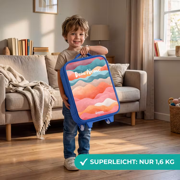 Abstracte golven Kinderkoffer - Blauw klein -sfeer2_DE