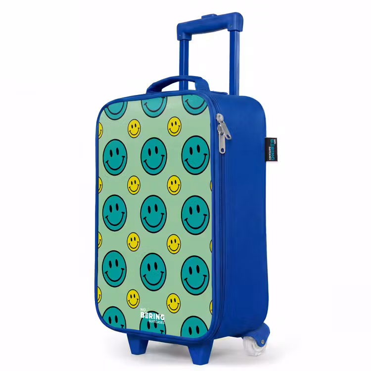 All smiles groen Kinderkoffer - Blauw klein -productfoto_schuin