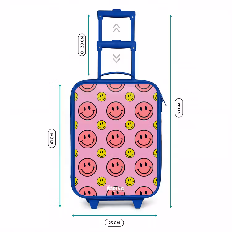 All smiles roze Kinderkoffer - Blauw klein -productfoto_formaten