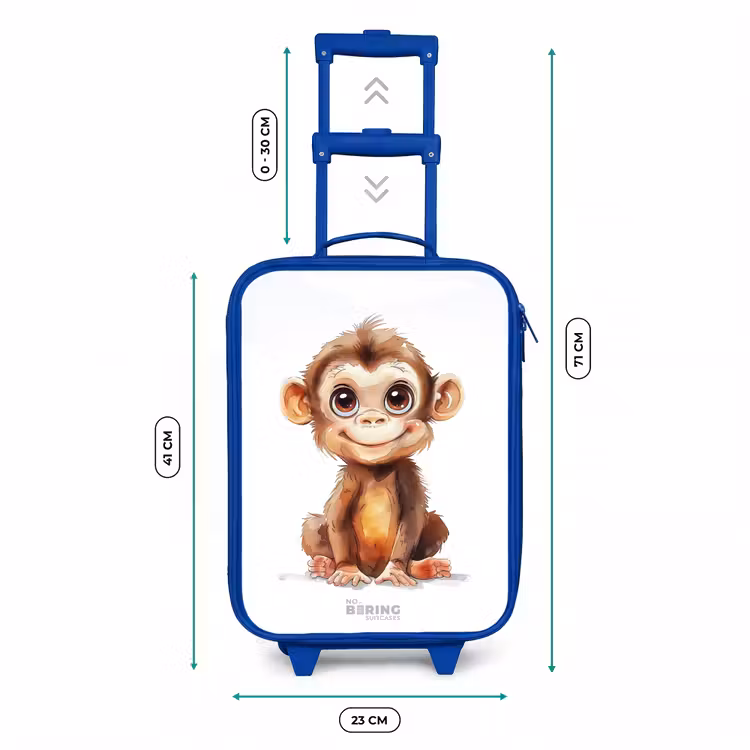 Baby aap Kinderkoffer - Blauw klein -productfoto_formaten