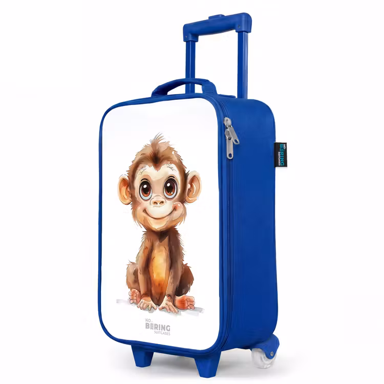 Baby aap Kinderkoffer - Blauw klein -productfoto_schuin