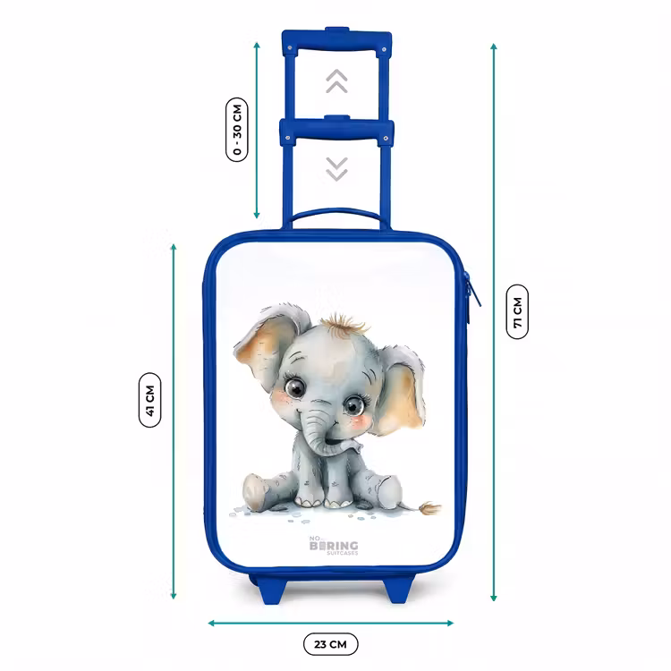 Baby olifant Kinderkoffer - Blauw klein -productfoto_formaten