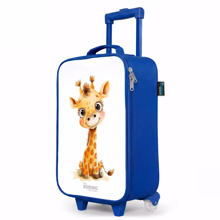 Baby giraffe Kinderkoffer - Blauw klein -productfoto_schuin