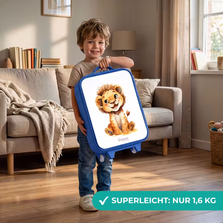Baby leeuw Kinderkoffer - Blauw klein -sfeer2_DE