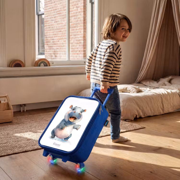 Baby nijlpaard Kinderkoffer - Blauw klein -sfeer1