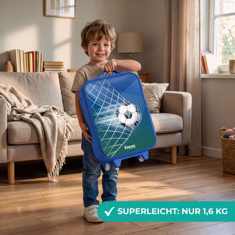 Bal in het goal Kinderkoffer - Blauw klein -sfeer2_DE