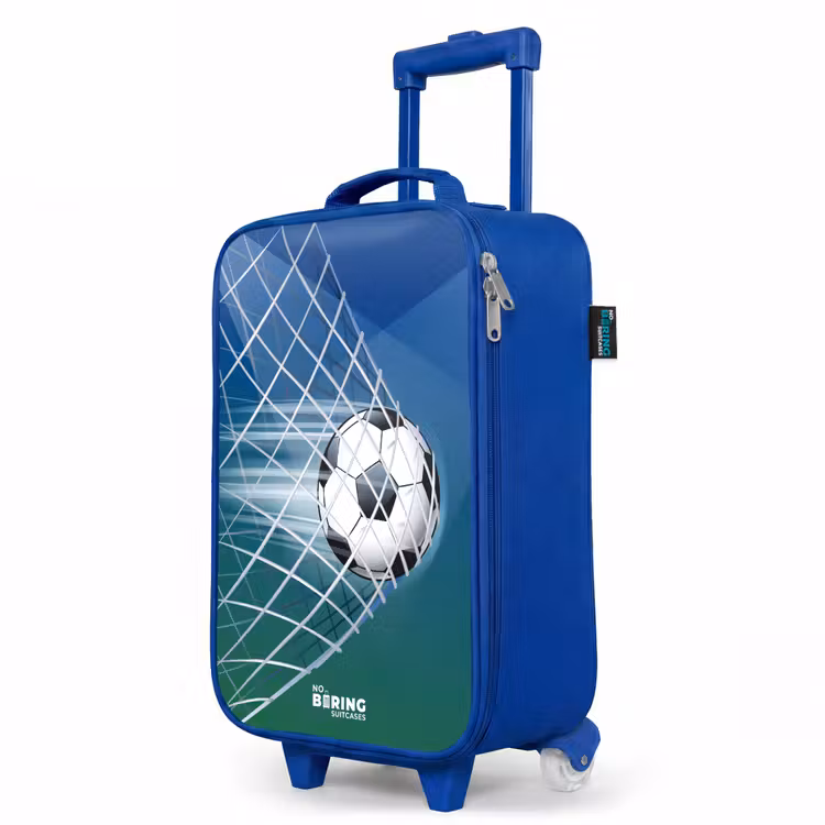 Bal in het goal Kinderkoffer - Blauw klein -productfoto_schuin