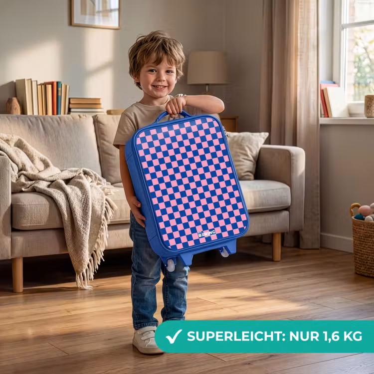 Blokjes - Blauw - Roze Kinderkoffer - Blauw klein -sfeer2_DE