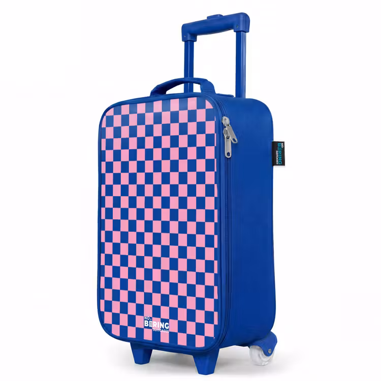 Blokjes - Blauw - Roze Kinderkoffer - Blauw klein -productfoto_schuin