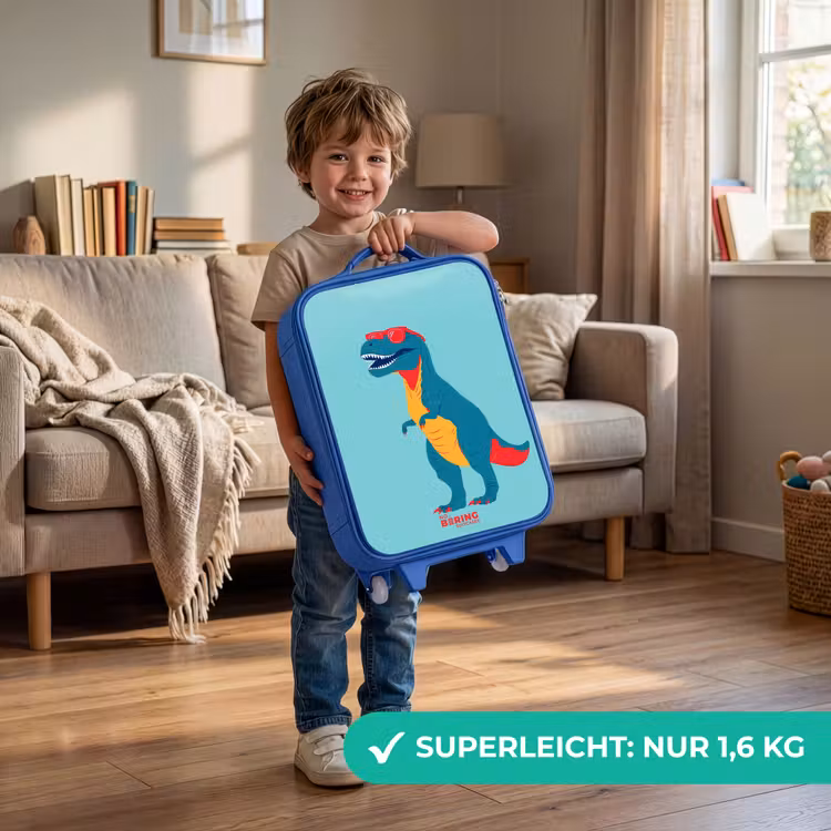 Coole T. rex met zonnebril Kinderkoffer - Blauw klein -sfeer2_DE