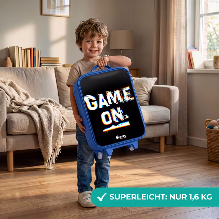 Game on in zwart wit Kinderkoffer - Blauw klein -sfeer2_DE