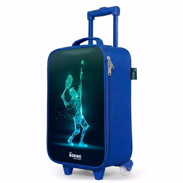 Digitale tennisspeler in futuristische stijl Kinderkoffer - Blauw klein -productfoto_schuin