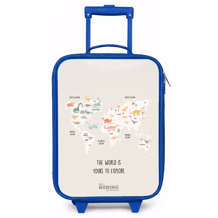 Dino wereldkaart Kinderkoffer - Blauw klein -zz3dotto