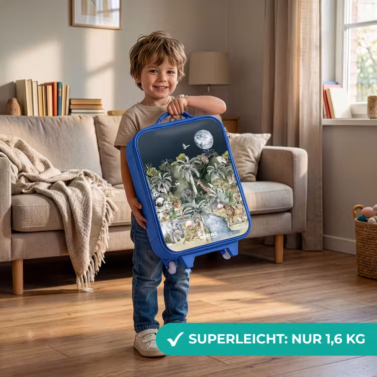 Jungle in de maneschijn Kinderkoffer - Blauw klein -sfeer2_DE