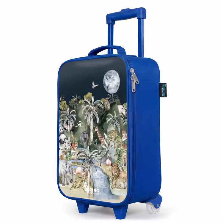 Jungle in de maneschijn Kinderkoffer - Blauw klein -productfoto_schuin