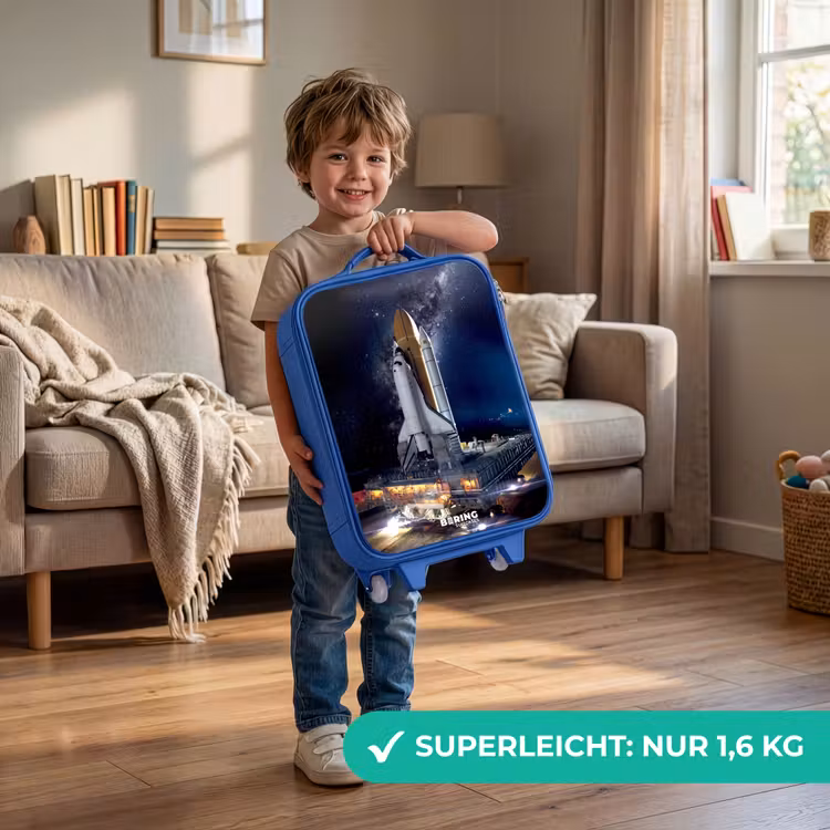 Spaceshuttle die kan opstijgen Kinderkoffer - Blauw klein -sfeer2_DE