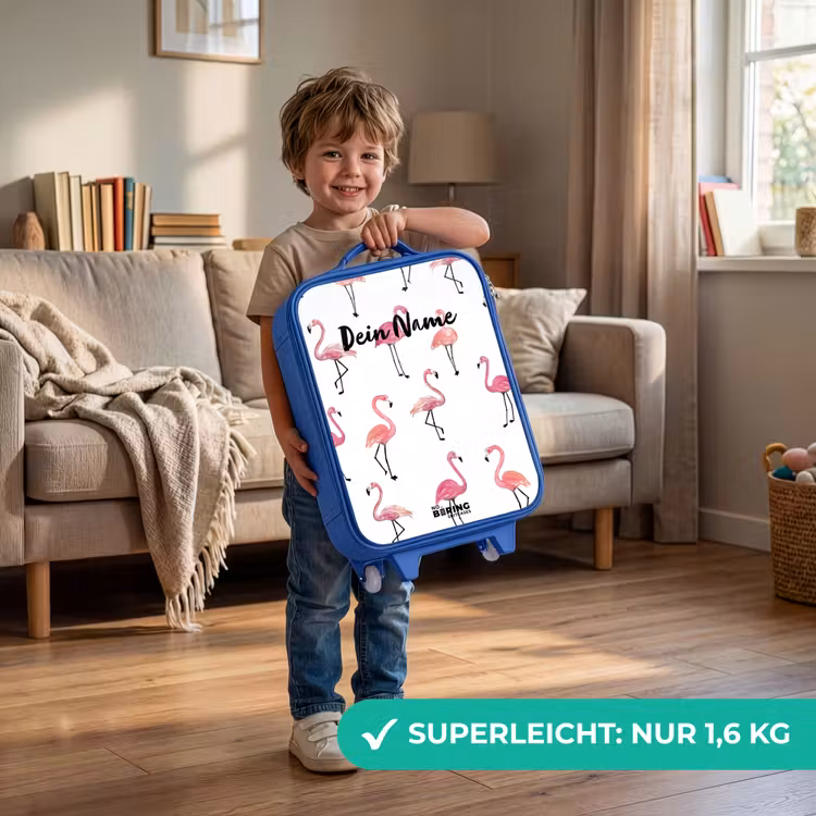 Flamingo feestje Kinderkoffer - Blauw klein -sfeer2_DE