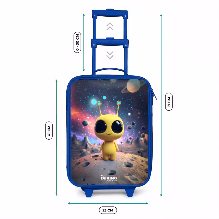 Vrolijk buitenaards wezentje Kinderkoffer - Blauw klein -productfoto_formaten