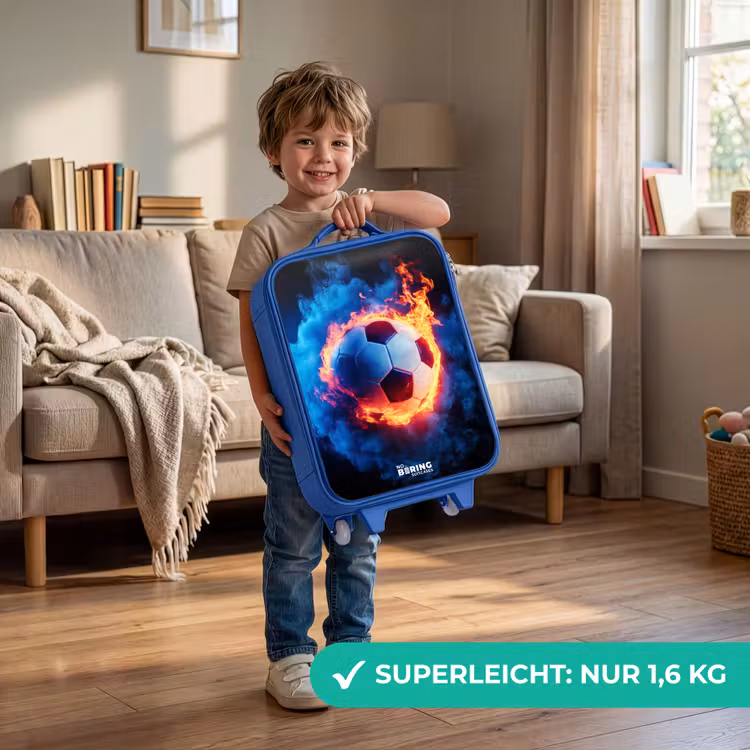 Voetbal in vuur en ijs Kinderkoffer - Blauw klein -sfeer2_DE
