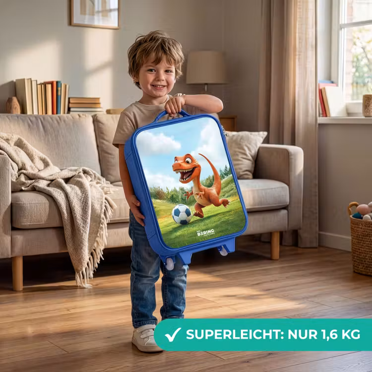 Voetbal - Dino - Sport Kinderkoffer - Blauw klein -sfeer2_DE
