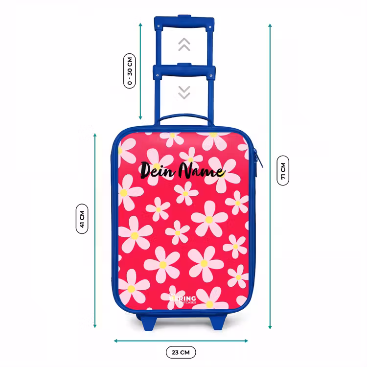 Madeliefjesmania hotpink Kinderkoffer - Blauw klein -productfoto_formaten